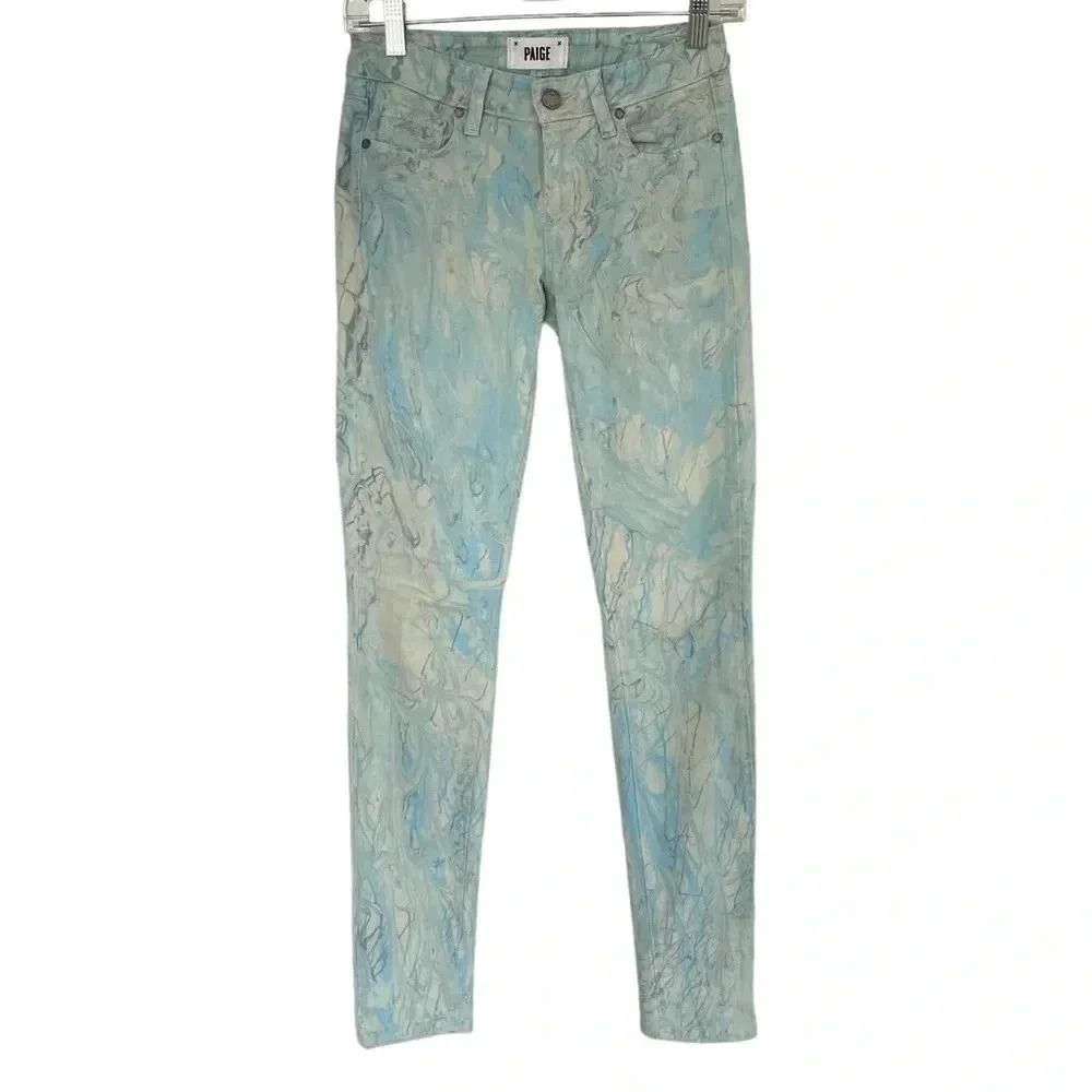 PAIGE Marble Dye Denim Jeans Verdugo Ultra Skinny